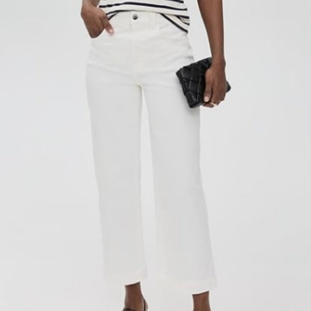 Madewell White The Perfect Vintage Wide Leg Crop Jean